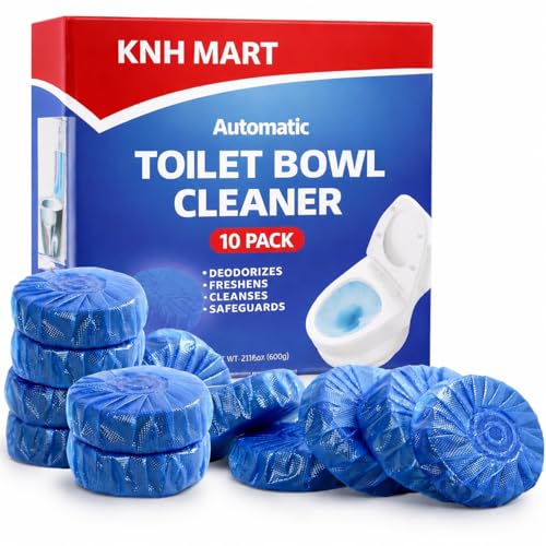 Image of Toilet Cleaning Tablets (Pack of 10) | Powerful Blue Toilet Bowl Cleaner | Long Lasting Freshness | Automatic Flush Cleaner | Removes Stains & Odor