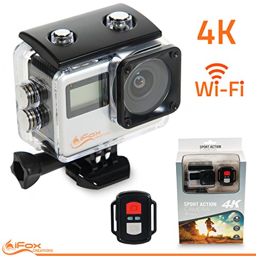 iFox Creations Sports Action Camera 4k WiFi with Dual Screen HD Waterproof Video