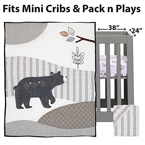 Lambs & Ivy Woodland Forest Animal Nursery 3-Piece Mini Crib Bedding Set - Gray #TOP1