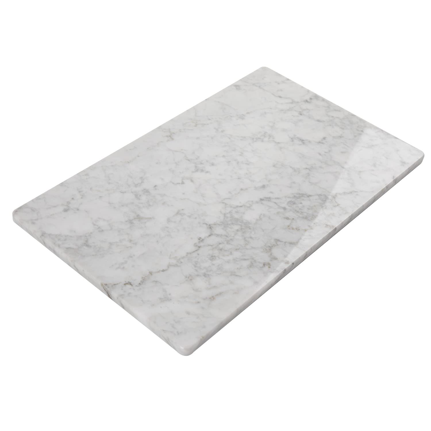 Lovdeco Marble Cutting Board, Pastry Board For Kitchen, Carrara White Marble Slab Gift With Non-Slip Feets, 12x20 Inch, 1 Piece