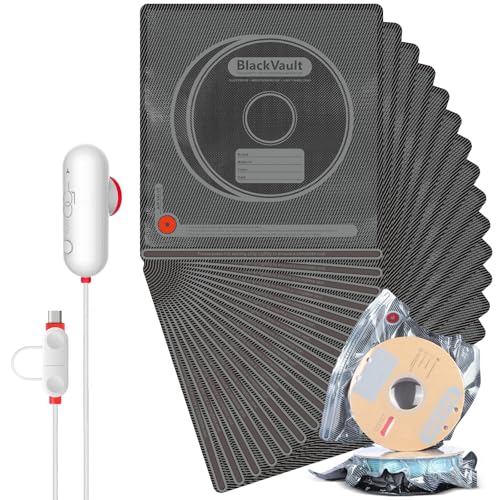 Vacbird 3D Filament Aufbewahrung, 20er Schwarz Vakuumbeutel mit USB-Pumpe(30 * 34cm) Kann Sonnenlicht blockieren für 3D Drucker Glühfaden Lagerung, Schutz Filament von Feuchtigkeit