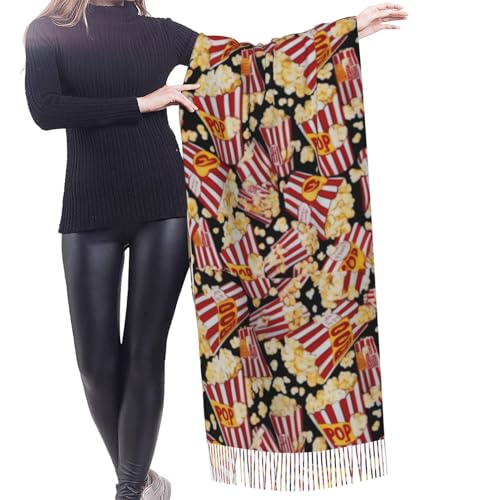 Popcorn Print Soft Ladies' Scarves In Winter,Fashionable Long Shawl Scarves.2