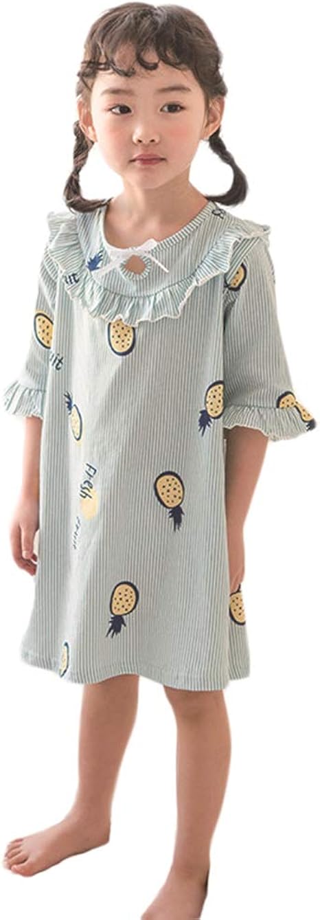 Amazon Ohimawari おひまわり 子供服 パジャマ 上下セット ワンピース キッズ 女の子 寝間着 2点セット 長袖 ガールズ セットアップ ルームウェア 部屋着 可愛い 綿 春夏秋 パジャマ 通販