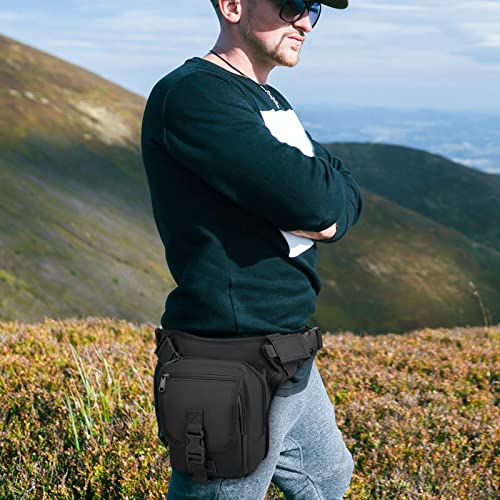 HUNTVP Drop Leg Bag Utility Pouch Cross Over Leg Rig Thigh Pack Mens Motorcycle Waist Pack for Cycling Riding Outdoors Camping - Image 3