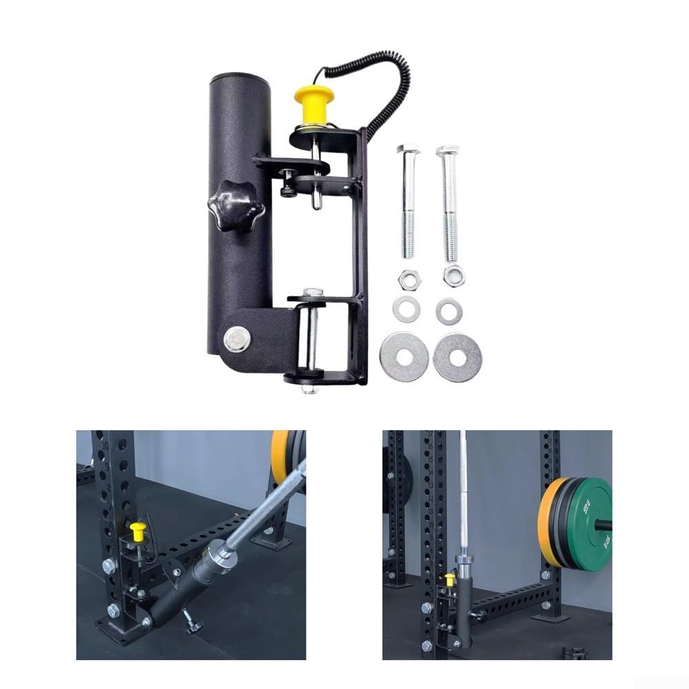 Soporte giratorio para barra de sentadillas, soporte de almacenamiento multifunción para barra en T, accesorio de gimnasio de acero resistente para entrenamiento de cuerpo completo
