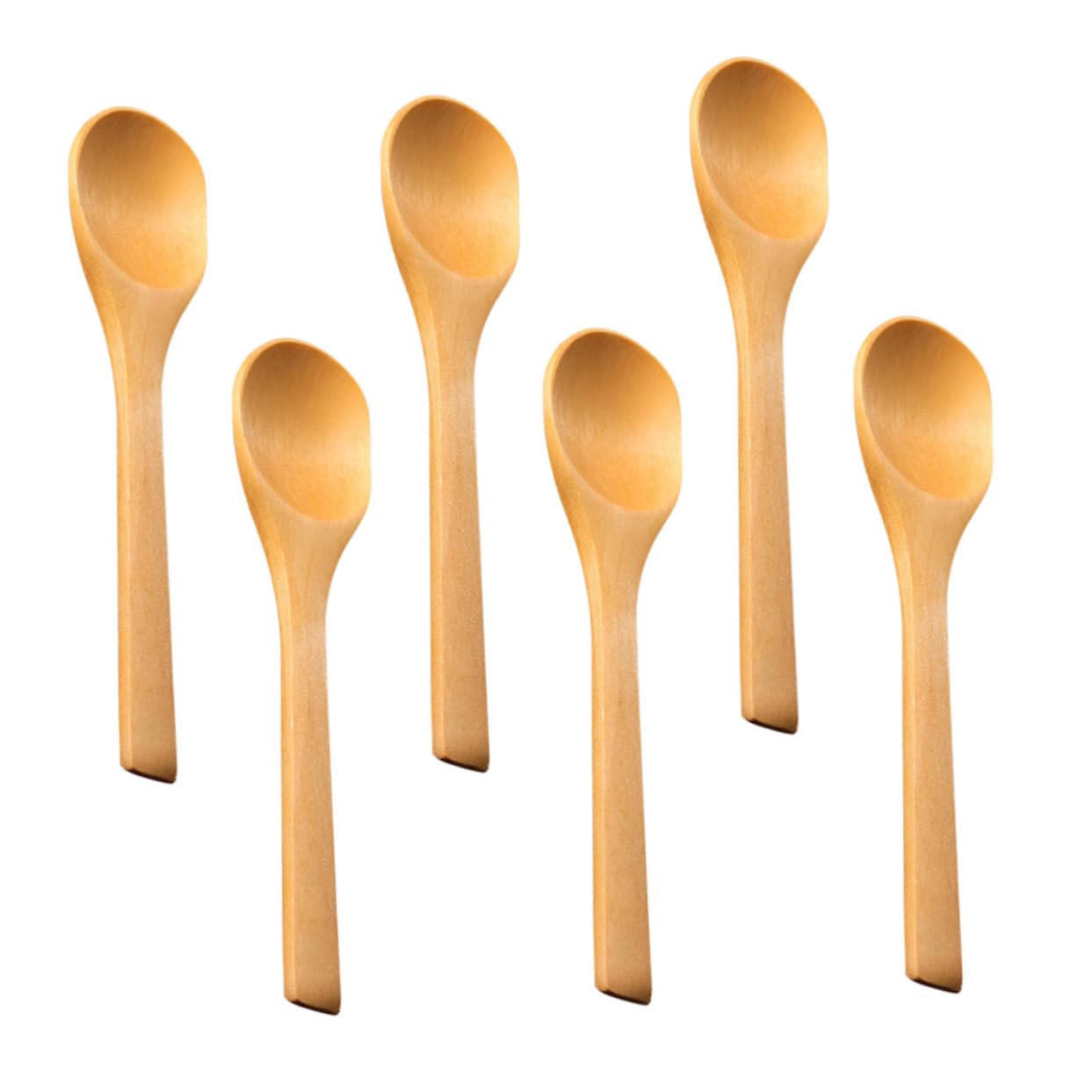 AUTSUPPL Small Wooden Spoons Set 6pcs Condiment Scoops for Kitchen Tea Coffee Bar