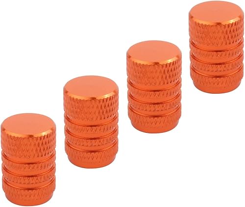 Miniatura 3 de Peach Add Tapones de válvula de aleación de aluminio naranja para automóviles, camiones, motocicletas y bicicletas, paquete de 4