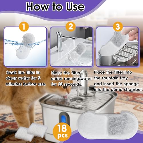 Filtros de repuesto para fuente de agua para gatos miniatura 7
