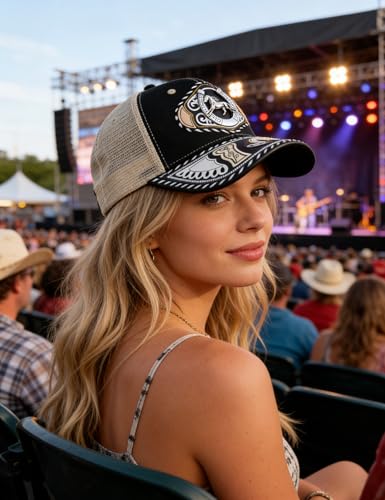 Image of TOPACC Western Trucker Hat for Men Women Cowboy Country Hat Snapback Cap