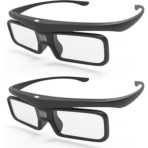 AWOL VISION DLP Link 3D Glasses, Rechargeable Active Shutter Eyewear compatiable with AWOL VISION LTV-3000 Pro and LTV-3500 Pro, Vanish TV & other DLP-LINK 3D projectors (2 Packs)