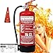Produktbild Brandengel® Feuerlöscher 6L Schaum Brandklasse AB DIN EN 3 + GS, (Mit Prüfnachweis u. Jahresmarke) Manometer, Wandhalter, Messingarmatur Sicherheitsventil, Standfuß, Schaumlöscher Haushalt Büro