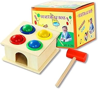 لعبة خشبية على شكل مقعد دق مع مطرقة