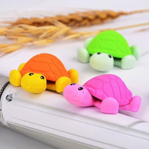 Miniatura 4 de NUOBESTY Gomas de borrar de dibujos animados con forma de tortuga 3D Mini borradores de animales para niños, recompensas de aula, regalos de fiesta,