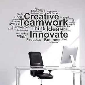 StickMe 'Team Work - Typography - Office - Inspirational - Motivational - Quotes - Wall Sticker ' -SM616 (Multi Colour, Vinyl - 130cm X 70 cm)