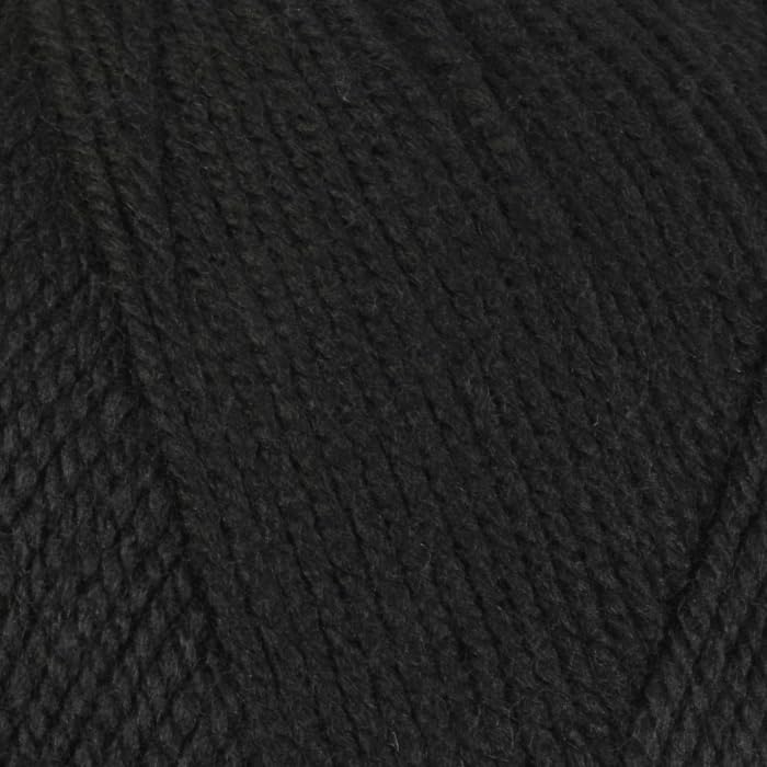 WoolCraft Aran with Wool 400g Knitting & Crochet Yarn, Great Value Acrylic with 25% Wool Yarn, Choose from 43 Shades, 800 Metres, 400g Balls, Pack of 3, Black