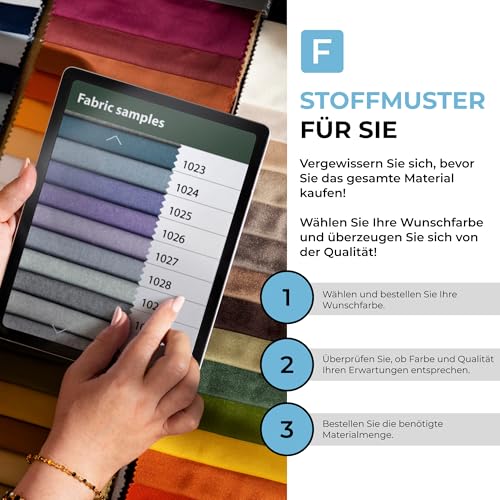 Fabreco - KUNSTLEDER Schwarz Meterware (1M x 140cm) – Lederimitat in Lederoptik - Bezugsstoff Meterware für Möbelstoffe - Stoffe für Stühle Beziehen - Polsterstoff, Polsterbezug & Möbelstoff (Schwarz)