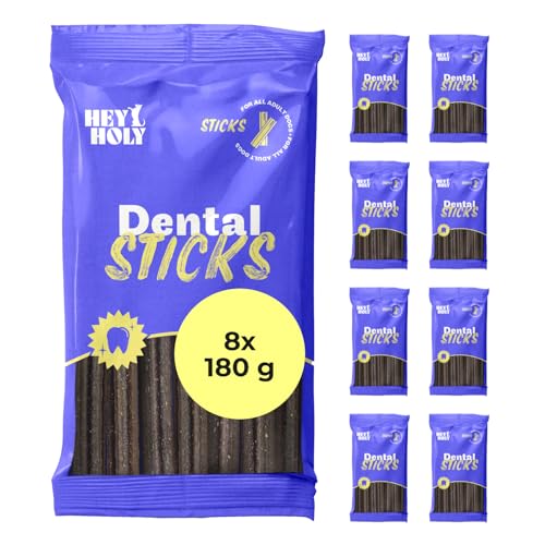 HEY HOLY Dental Sticks für Hunde | 8x180g Hundeleckerli zur täglichen Zahnpflege | Schutz für Zähne & Zahnfleisch | 100% natürliche, getreidefreie Inhaltsstoffe (56 Sticks)