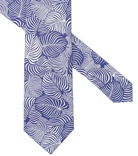 Image of BELLUNO Men's Cotton Floral Skinny Tie, 2.5 inch Width, with Gift Box