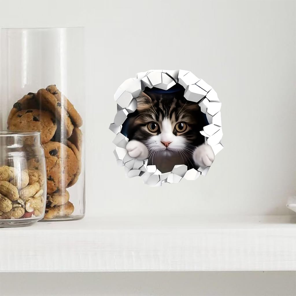 Cat Wall Break Vehicle Decals Realistic Effect Pet Stickers F043 image 3