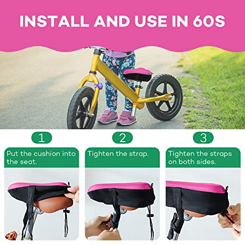 image for ANZOME Kids Gel Bike Seat Cushion Cover for Boys & Girls Bicycle Seats