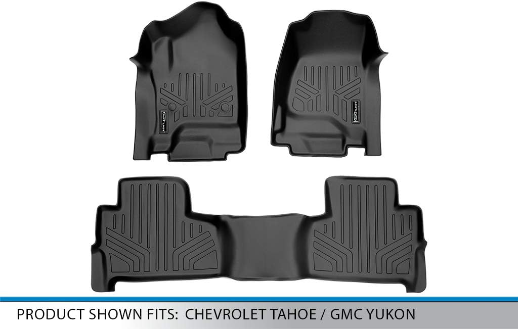 Promo Discount Up To 70% Off SMARTLINER Custom Fit Floor Mats 2 Row Liner Set Black for 2015-2020 Chevrolet Tahoe/GMC Yukon