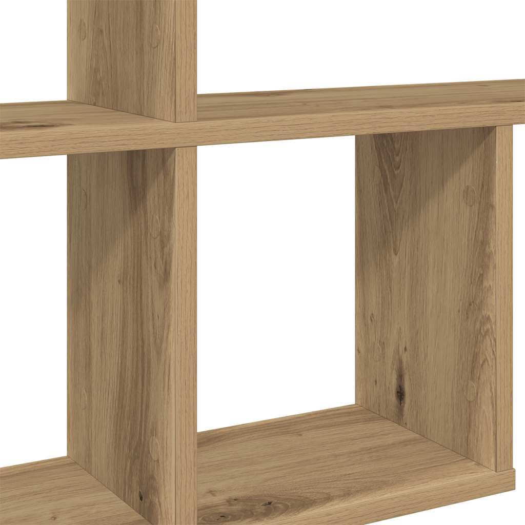 Scaffale da parete in rovere Artisan, 100 x 18 x 53 cm, mensola sospesa in legno per soggiorno e ufficio, mensola da parete con molto spazio per libri e DVD, portata 40 kg