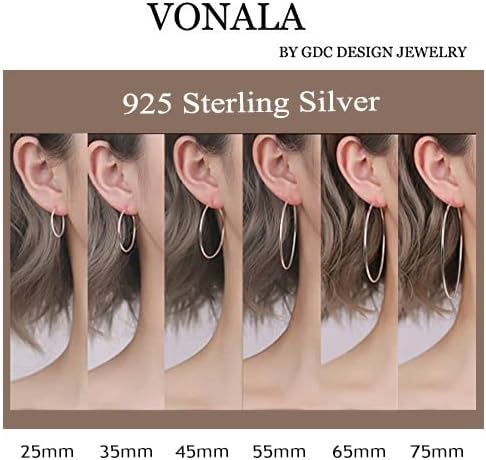 VONALA 925 Sterling Silver Circle Endless Hoop Earrings - Jewellery for Women - Image 5