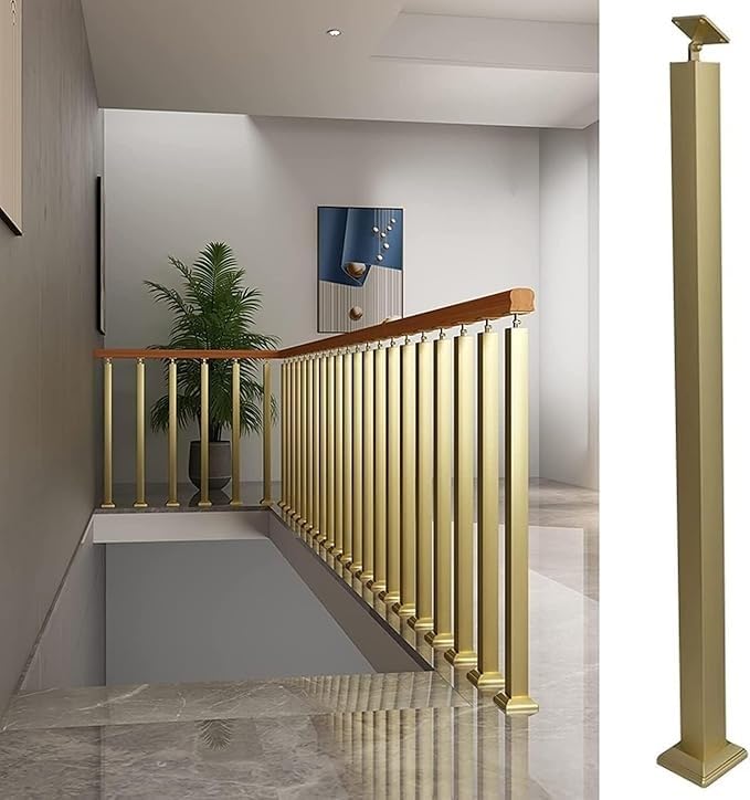 Pilier en verre doré pour garde-corps de terrasse et balcon extérieur design