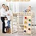 Indoor Jungle Gym, Toddler Climbing Toys Indoor, Indoor Playground Climbing Toys for Toddlers, Climber Playset with Slide, Climbing Rock/Net, Monkey Bars, Drawing Board, Abacus Game and Swing