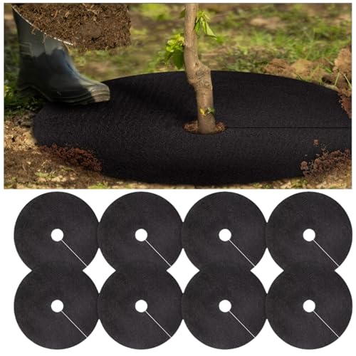 Générique Lot de 10 Disques De Paillage des planteses, 32/42/52cm Tapis De Protection pour Arbres, Tapis De Protection Contre Les Mauvaises Herbes, pour Arbres, Fleurs, Aménagement, Lutter Contre