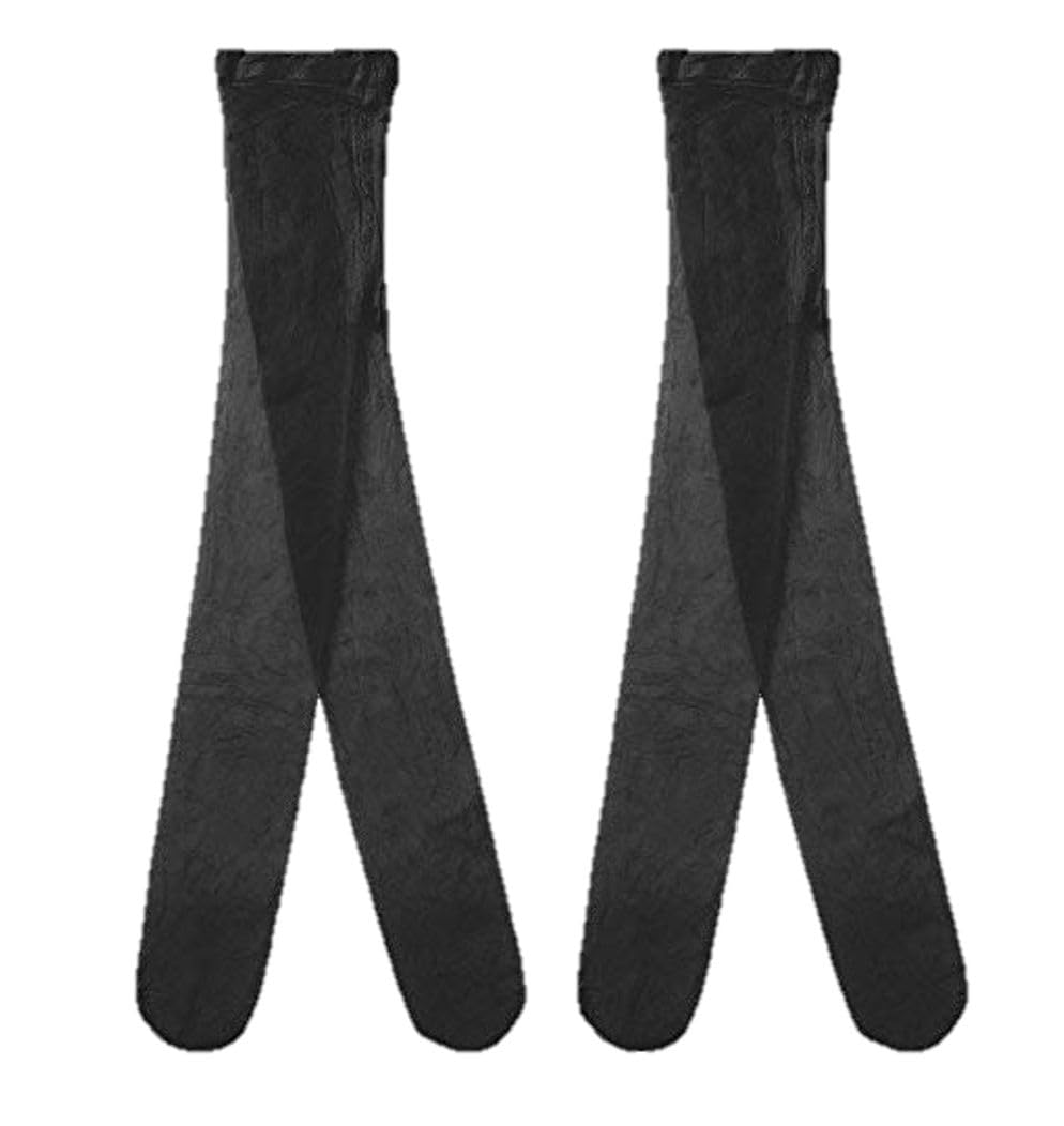 Country Kids Girls Black Lycra Silky Sheer-To-Waist Tights, 6-8Yrs, 2Prs