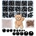 154pcs 6-24mm Black Plastic Safety Eyes for Teddy Bear Doll Animal Puppet Crafts All in One Box