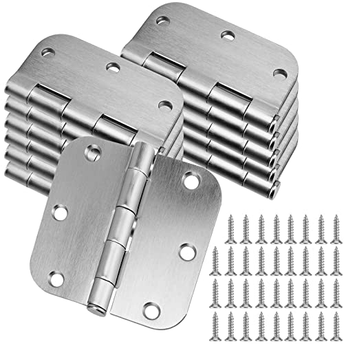 Ningwaan 24 Pack 3 1/2 Inch Door Hinges, Satin Nickel Rounded Door Hinges With 1/4 Inch Radius Corners And Screws, Interior Door Hinges Residential Hinges For Doors Hardware #TOP28