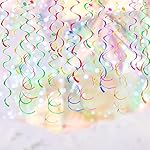 Colorful Ceiling Swirl Foil Decorations Hanging Plastic Streamer Themed Swirl Party Decoration for Wedding Thanksgiving Day Graduation Celebration, Pack of 28 - Image 5