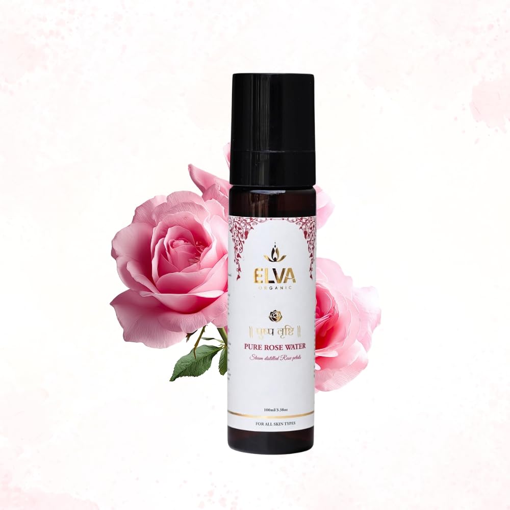 Pure Rose Water| Facial Mist with 100% Pure Rose water| Hydrating Steam Distilled Ayurvedic Toner for Fresh, Dewy Skin | Minimizes Pores & Refreshes Skin| Suitable for Men & Women | All Skin Types| Gentle Daily Skin Care Formula 100ml Pack of -1-picture-37