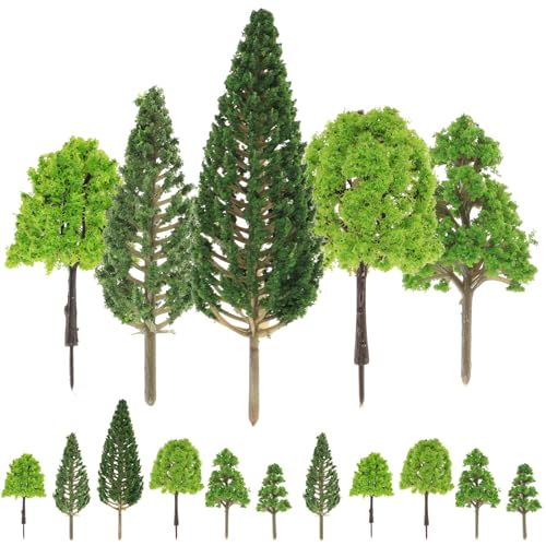 Tofficu 30 Piezas Árbol de simulación de Micro Paisaje arboles Artificiales Materiales para maquetas Plantas Falsas Mini decoración de Paisaje Ornamento decoración Vegetal árbol Modelo