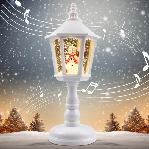 Weihnachts Schneelaterne mit Musik, Schneekugel Laterne...