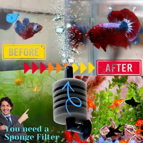 Image of Aquarium Sponge Filter Luxury Set for Breeding Fry, Fish Tank Fine Small Sponge Filter up to 10 Gallon, Fish Tank Mini Bio Foam Filter for Betta Shrimp (5x Replacement Sponge for Mini Sponge Filter)