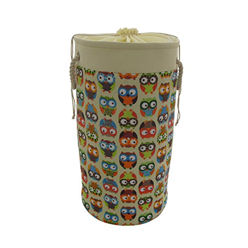 0yam Owl Storage Basket with Rope Handles, 12.6 by 23.6 Inch