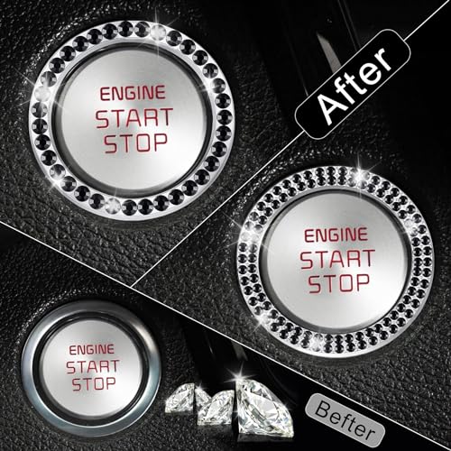 image for LivTee 2 PCS Crystal Combinatorial Rhinestone Car Engine Start Decorat
