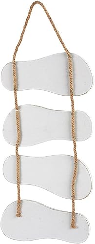 Miniatura 7 de Juvale Letrero de madera para decoración de playa, 8.7 x 20.9 pulgadas, madera costera azul/blanco/beige, decoración náutica con conchas marinas y