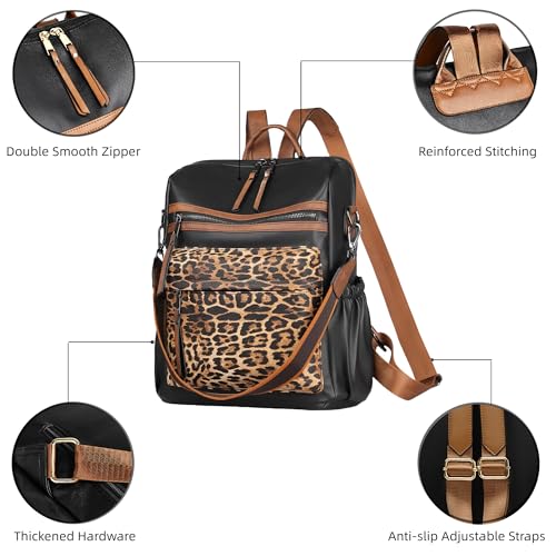 Image of Dora & Liz Womens Backpack Purse Leather Backpack Purse for Women Travel Fashion Backpack Designer Ladies Shoulder Bags