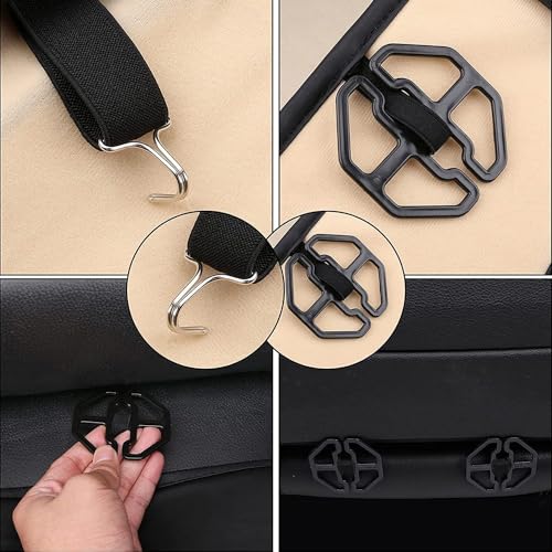 Image of Coverado Seat Covers, Car Seat Covers Front Seats, Leather Seat Covers for Cars, Car Seat Protector Waterproof, Black Car Seat Cushion, Front Carseat Cover Universal Fit for Most Cars Lightblue