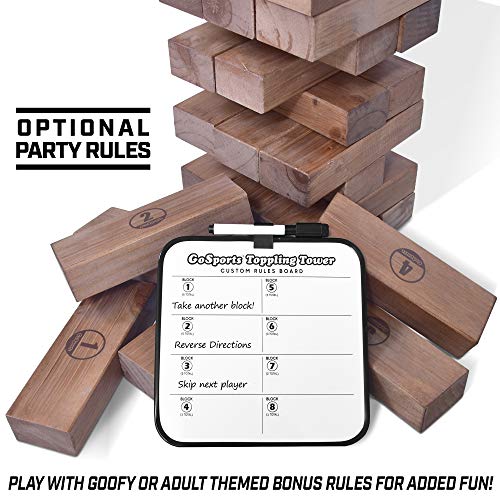 Gosports 5 Ft Giant Wooden Toppling Tower - Includes Bonus Rules With Gameboard - Choose Your Style #TOP4