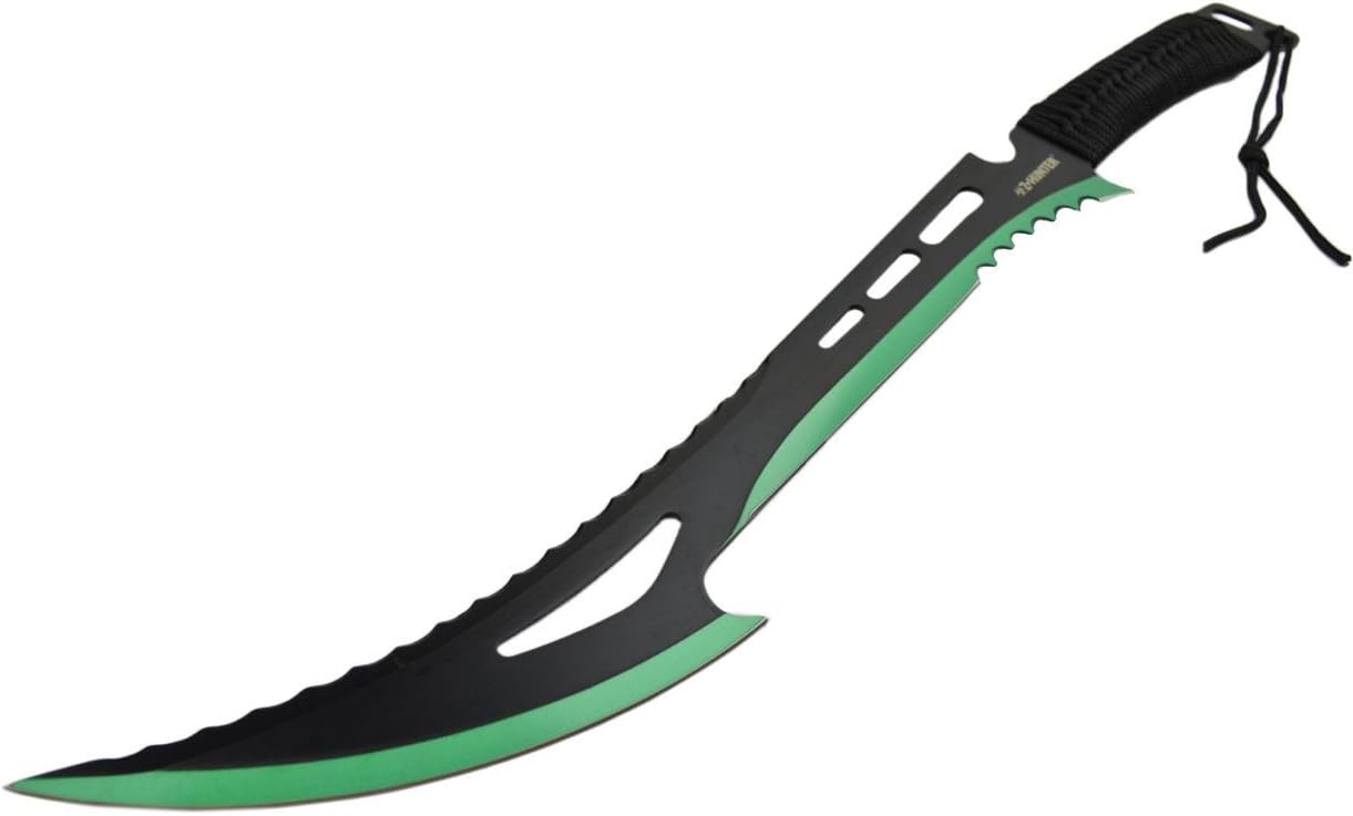 24" Full Tang Tactical Survival Fixed Blade Zombie Machete w/ Sheath Sword Knife