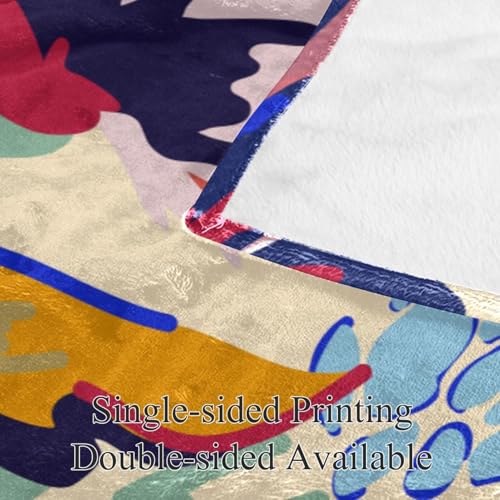 Couverture polaire fleur abstraite jeté de canapé microfibre chaude pour chambre et salon - 4