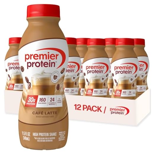 Premier Protein Shake, Café Latte, 30g Protein, 1g Sugar, 24 Vitamins & Minerals, Nutrients to Support Immune Health 11.5 fl oz, 12 Pack