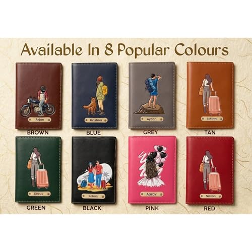 Image of Personalized Passport Cover with Custom Name for Men & Women | Customized Sticker Passport Holder | Anniversary, Birthday, Husband Wife, Boyfriend & Honeymoon Couple Gift