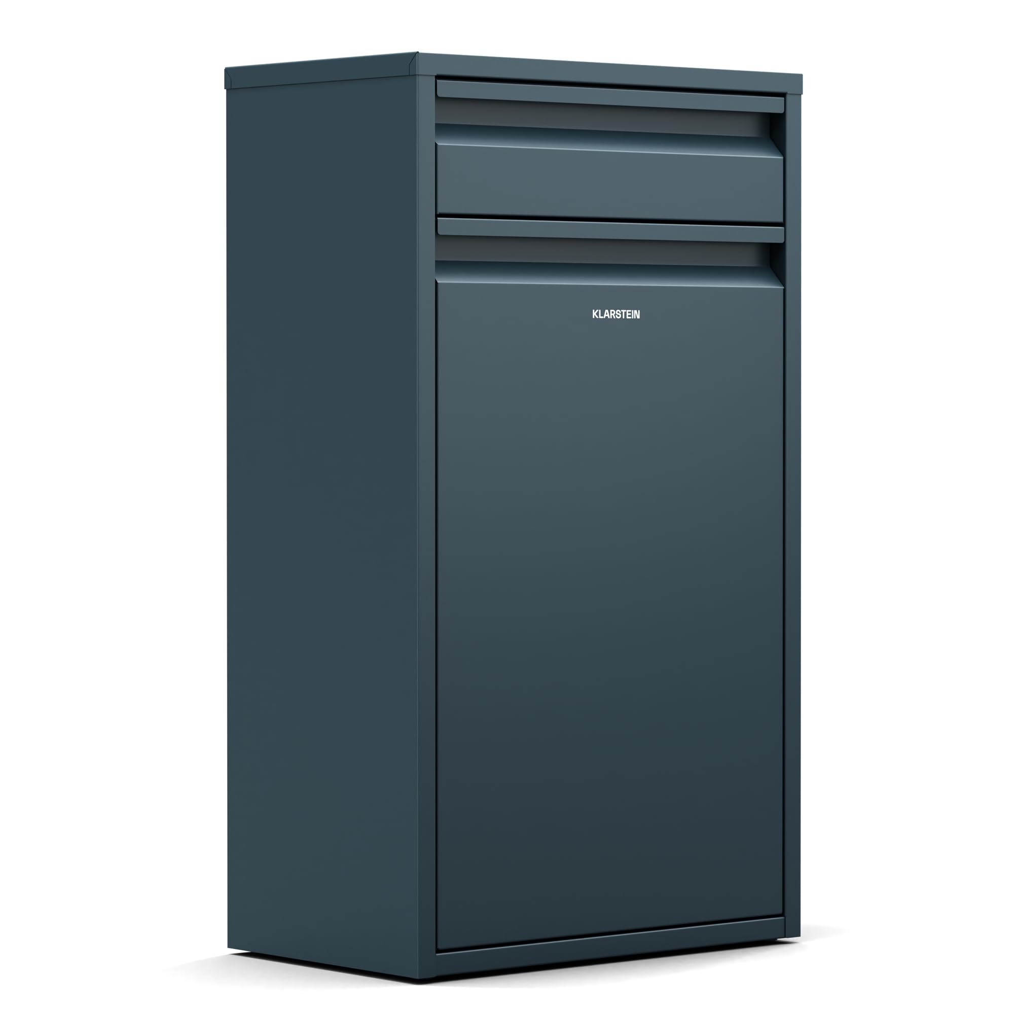 KLARSTEIN Tiyo 3-​En-​1 Cubo De Basura Cocina – 50 L Separación De Residuos con Pedal Y Tapa Soft-​Close, De Acero Inoxidable, Cubos Extraíbles, Etiquetas para Clasificación, Antracita