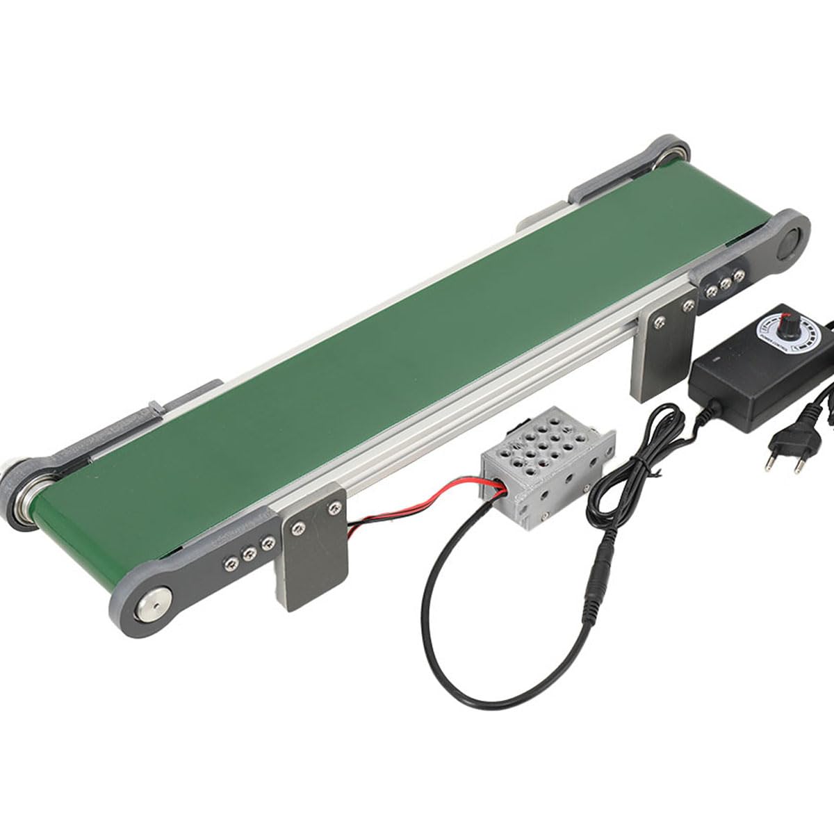 DC 12V Mini-Förderband Desktop Transportband Förderband, Mini-Frachtspur, automatischer Förderband, 500x100mm, Bandgeschwindigkeit 1.8-7.6CM/S für Lebensmittelverarbeitung, Produktverpackung